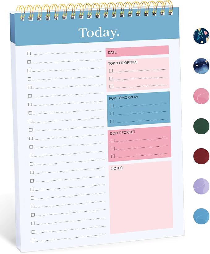 Taja To Do List Notepad, Undated Daily Planner for Work and Goal Setting | Early Dawn, 52 Sheets, 9.8" x 6.5" , for Office, Home and school, Daily Task Planning, Notes and Everyday Organization by Taja