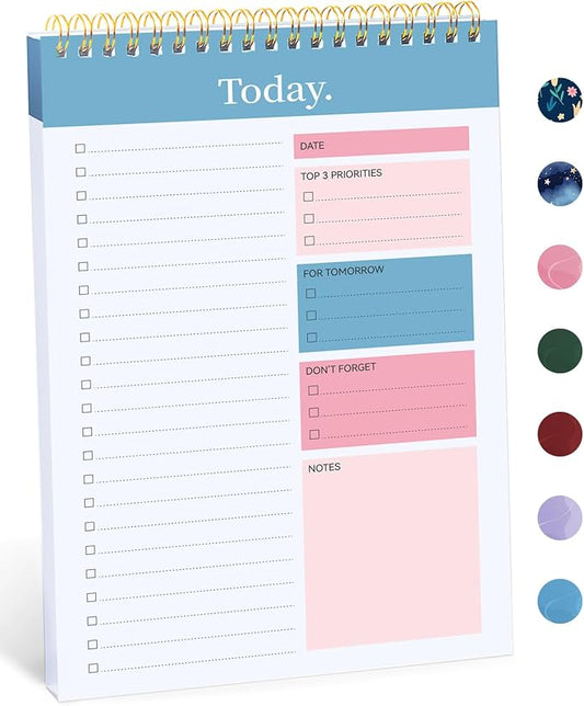 Taja To Do List Notepad, Undated Daily Planner for Work and Goal Setting | Early Dawn, 52 Sheets, 9.8" x 6.5" , for Office, Home and school, Daily Task Planning, Notes and Everyday Organization by Taja