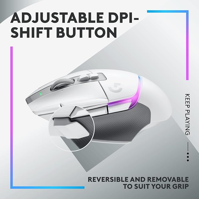 Logitech G502 X Plus Wireless RGB Gaming Mouse - White | Optical Switches, LIGHTSYNC RGB, 13 Buttons, Infinite Scroll, <130 Hr Battery, USB-C, POWERPLAY Charging, PC/Mac Compatible - Image 6
