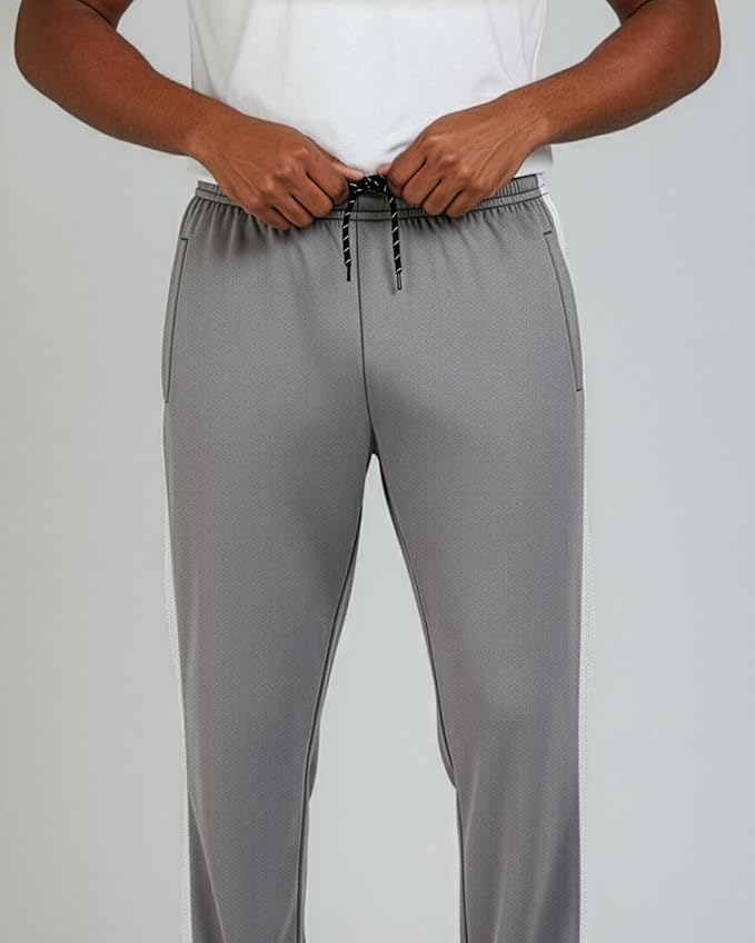 3 Pack Men's Mesh Open Bottom Sweatpants Active Athletic Workout Gym Pocket | Available in Big & Tall, Uncuffed, Elastic Waistband, Drawstring, Straight Leg, Running, Jogging, Exercise, Training, Sports - Image 7
