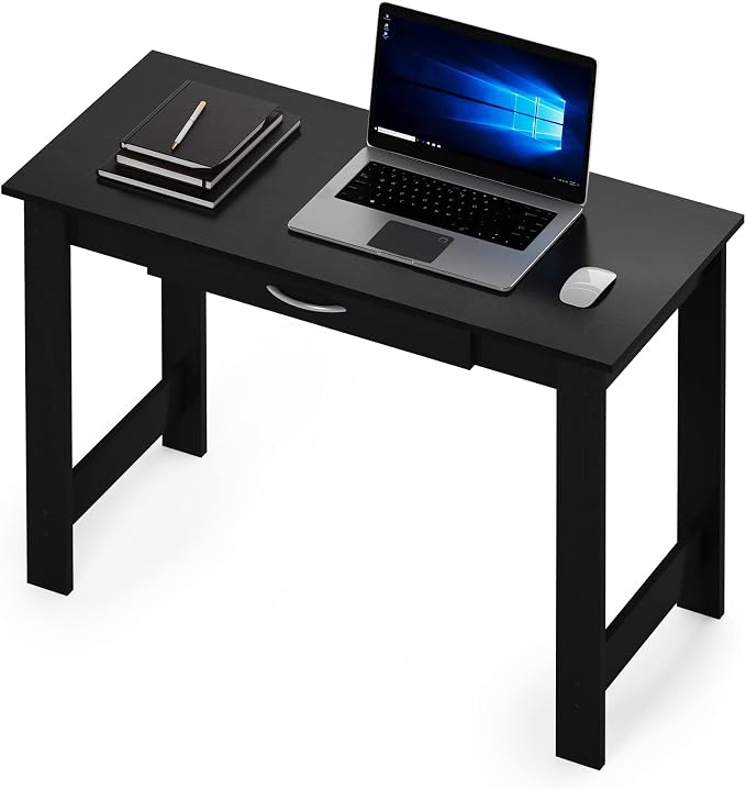 FURINNO Jaya Writing Desk For Residential Use With DrawerBlack, Blackwood, Large - Image 5