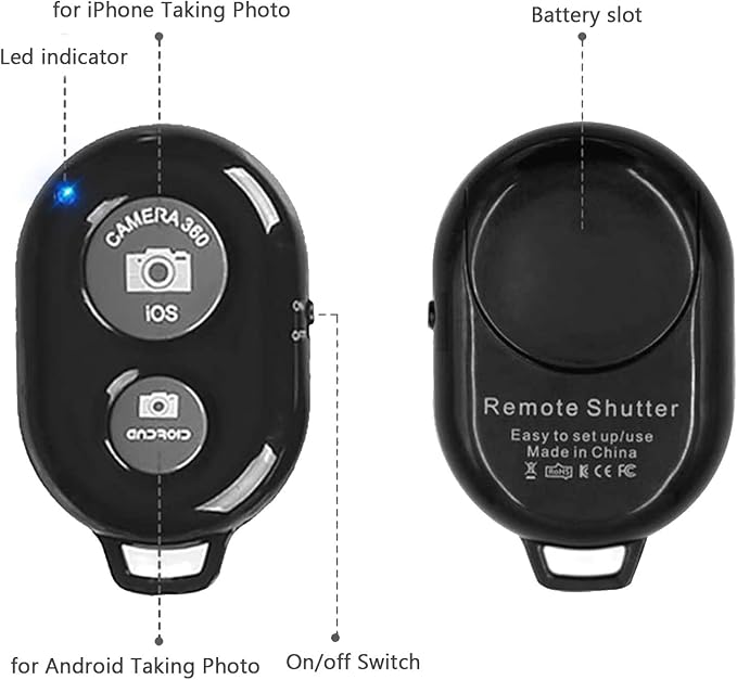 Cellphone Remote Shutter for Smartphones and Tablets (Colorful-9-pack), AOQIYUE Wireless Camera Remote Control Compatible with iPhone/Android Cellphone Wrist Strap Included - Image 7