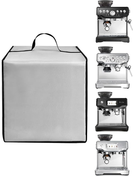 Espresso Machine Cover for BES870XL/ BES880BSS/BES876BSS Coffee Maker | Latte Maker Cover,Heavy Duty Heat-Resistant Waterproof Nylon Case for Espresso Machine (Silver) by EiiJugaloo