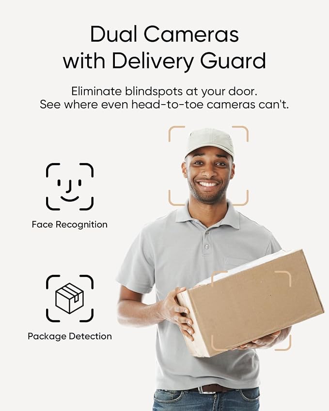 eufy Security Video Doorbell E340 Kit, No Subscription, Dual Cameras, Head-to-Toe View, 2K FHD Doorbell Camera, Two-Way Talk, Delivery Guard, AI Motion Detection, Rechargeable Battery, Built-in 8GB - Image 3