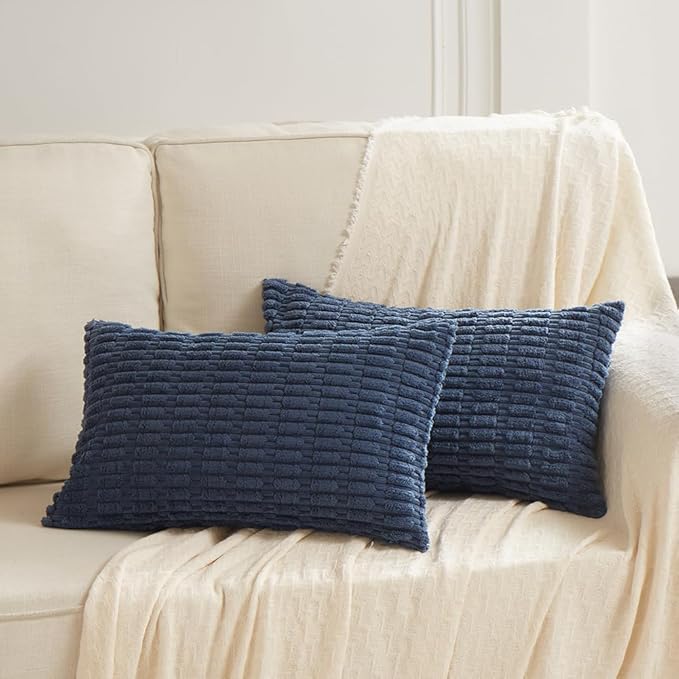 Fancy Homi 4 Packs Decorative Throw Pillow Covers for Living Room Couch Bed, Modern Farmhouse Boho Home Décor Accent Cushion Case, 24" x 12", Dusty Blue - Image 6