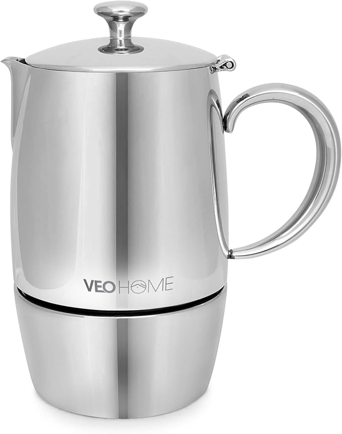 VeoHome Stovetop Espresso Coffee Maker - l Multi-Stove Stainless Steel Induction Moka Pot (300 mL) by VeoHome