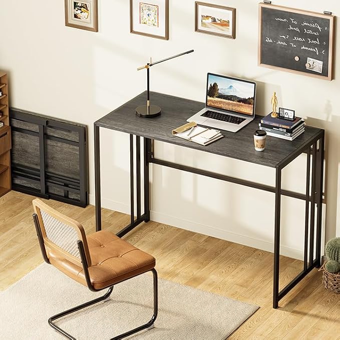 40" Folding Computer Desk No Assembly Needed Foldable Table for Small Space | Small Folding Table for Home Office, Study, Writing, Gaming, Compact RV Living, Camping, Sturdy and Easy Carry, Versatile - Image 2