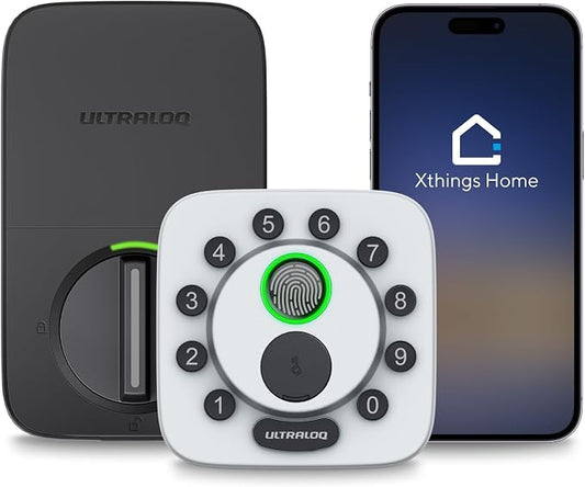 ULTRALOQ Bolt SE Smart Lock, Built-in Wi-Fi, Matter Over Thread, Works with Apple Home, Alexa, Google, 7-in-1 Keyless Entry Deadbolt with Fingerprint ID, App, Code, Remote Control, Gray by ULTRALOQ