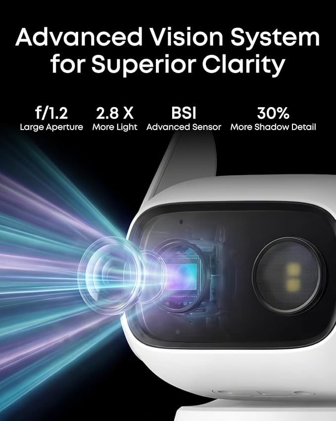 eufy Security Indoor/Outdoor Camera C31(2-Pack), IP66, Spotlight-Free Color Night Vision, 360° Coverage Pan &Tilt, AutoTracking, AI Human/Vehicle/Pet/Cry Detection, 24/7 Recording, No Subscription - Image 3