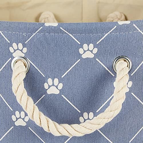 Bone Dry Pet Storage Paw and Bone, Trellis Collection, Small Rectangle, 14x8x9, Stonewash Blue - Image 3