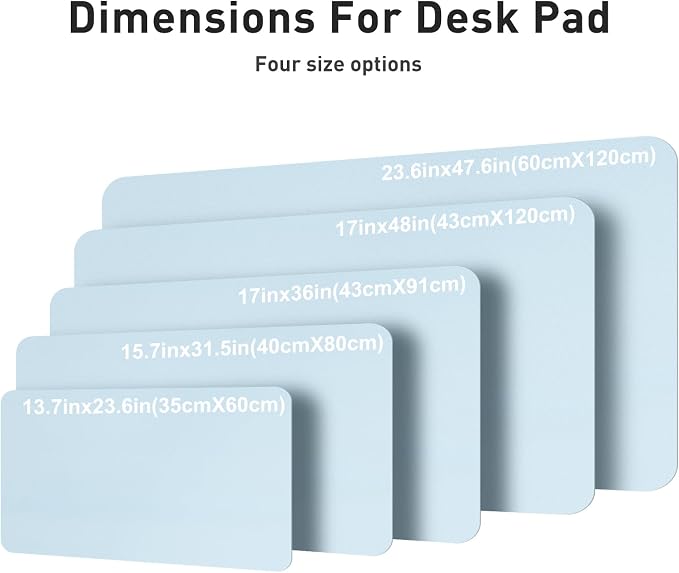 Aothia Faux Leather Desk Mat – Large Mouse Pad, Non-Slip PU Leather Blotter, Waterproof Writing Surface for Office and Home (Baby Blue, 47.2" x 23.6") - Image 5