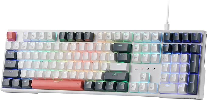 Redragon K668 108-Key Hot-Swap Wired RGB Gaming Keyboard, Extra 4 Hotkeys | Dedicated Shortcut Keys for Mute, Calc & Desktop, Cushioned Noise Dampening for Creamy Thocky Sound, Swap-Ready, PRO Software by REDRAGON