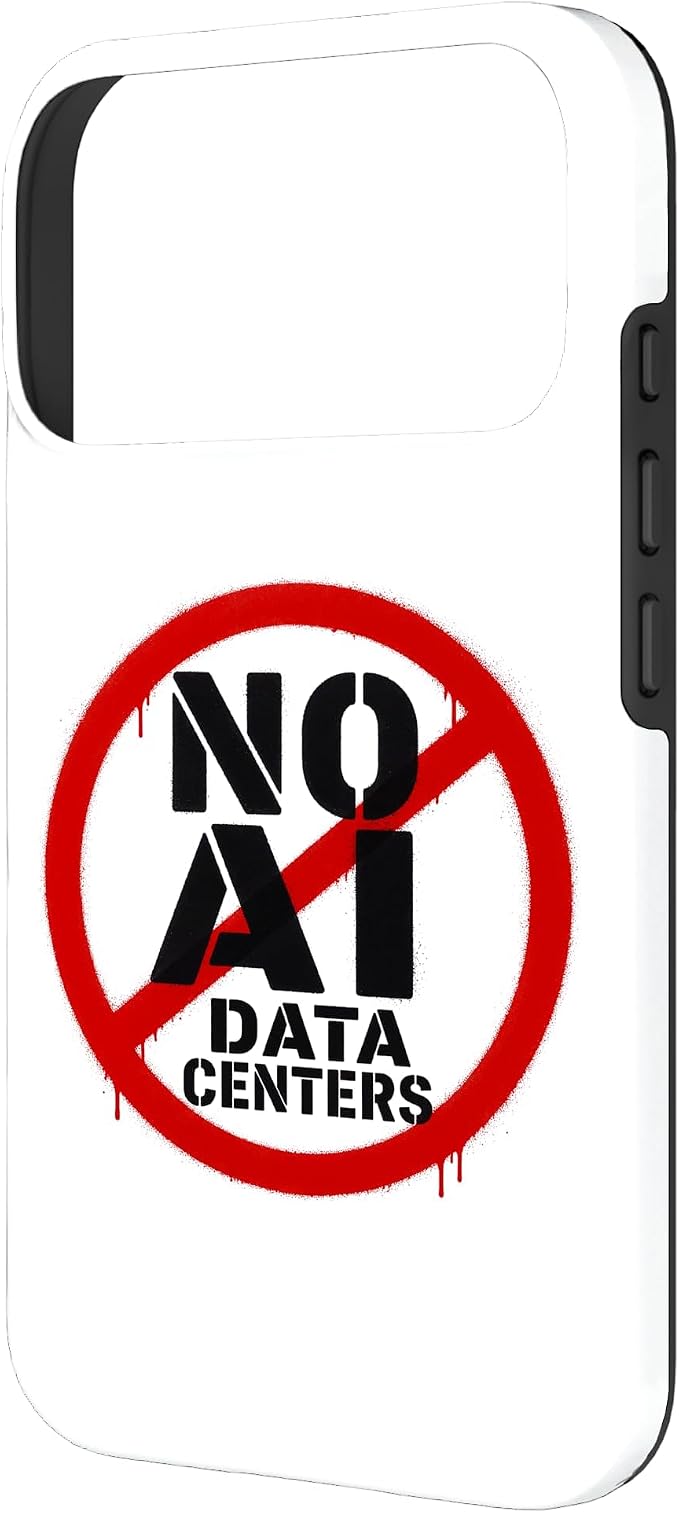 No AI Data Centers – Simple Minimal Spray Paint Style Text Case for iPhone 17 Pro - Image 2