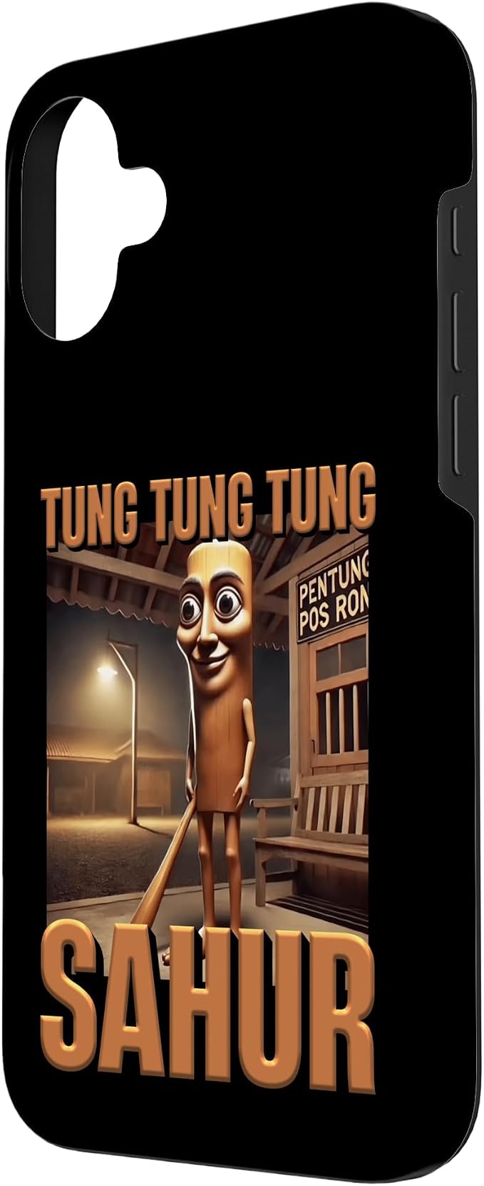 Internet Hilarious Meme AI Character Tung Tung Tung Sahur Case for iPhone 16 Plus - Image 2