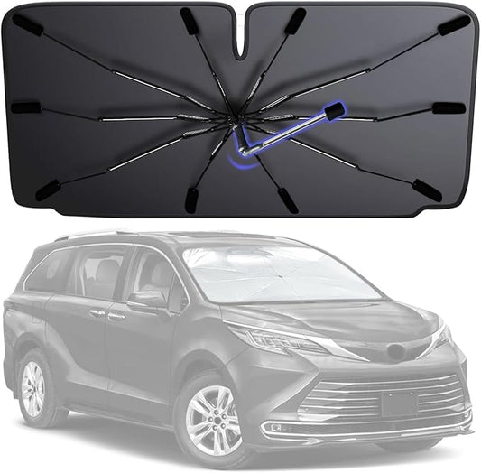 [2026 Upgrade] Windshield Sun Shade Umbrella, Scratch-Free Car Sunshade for SUVs, Foldable Automotive Interior Sun Protection | Highly UV Block Coating Auto Heat Shield Accessories(XX-Large) by MakeLifeBetter