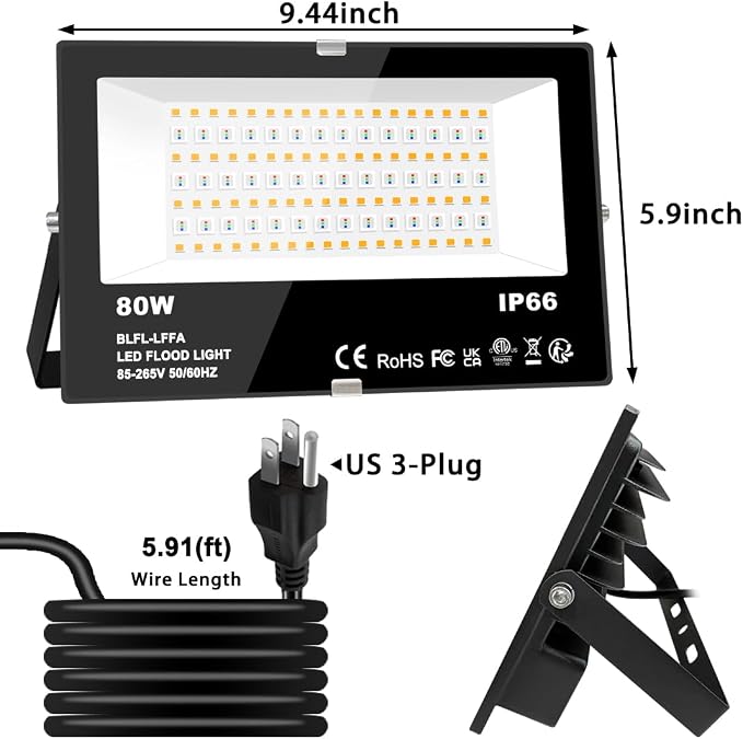 MELPO LED Flood Light Outdoor 800W Equivalent 8000LM Smart RGB Landscape Lighting with APP Control, DIY Scenes - Timing - Warm White 2700K - Color Changing Uplight, IP66 Waterproof US Plug (2Pack) - Image 8