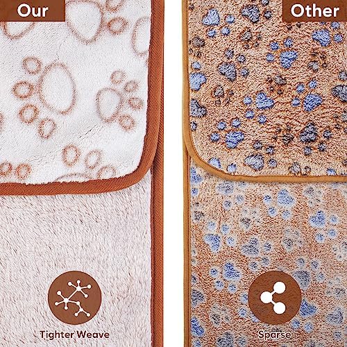 Stuffed Brown Small Premium Soft Dog Blanket, with Flannel Cute Paw Print, 24 * 32 inches, Newborn Cat Blanket Puppy Pads Supplies Dog Products Stuff Essentials - Image 7