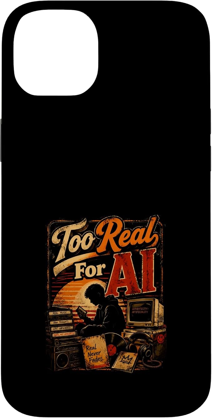 Too Real for AI - Authentic Music Lovers Case for iPhone 14 Plus by Unknown