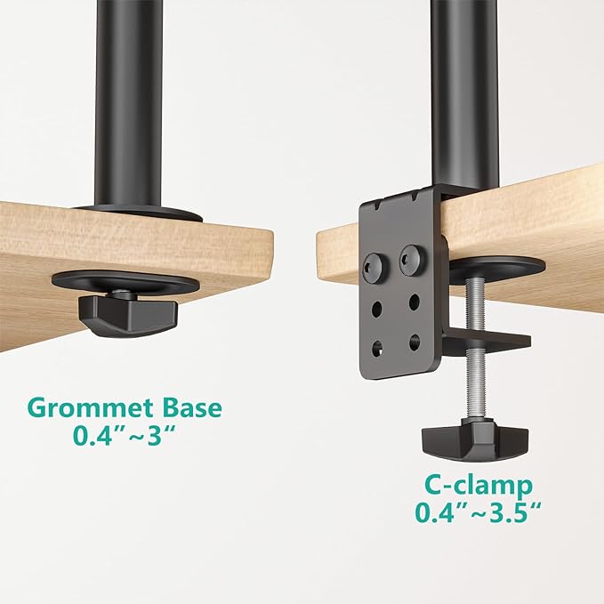 WALI Single Monitor Mount, Single Monitor Arm Desk Mount, Up to 32 inch Ultrawide, Regular Screens up to 27 inches, 22lbs, Adjustable Mount with C-CLAMP for Home Office Application(M001), Black - Image 7