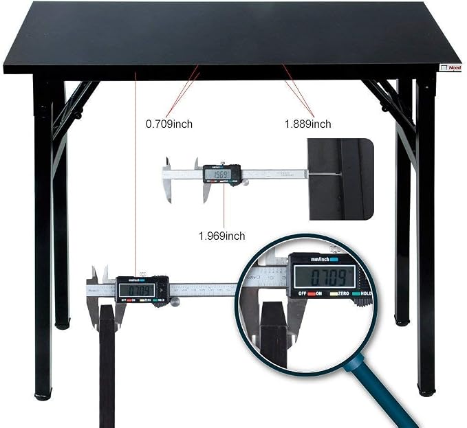 Need Folding Desk - 31 1/2" No Assembly Foldable Small Computer Table,Sturdy and Heavy Duty Writing Desk for Small Spaces, Black&Black Frame | Black Frame Writing Gaming Work Table/Sturdy Foldable Study Table for Small Space/Dormitory, No Assembly Requ... - Image 8