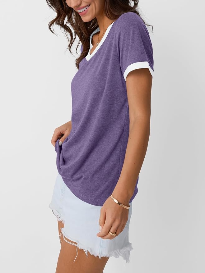 AUTOMET Womens Short Sleeve T-Shirts Summer Tops Casual Soft Tunic V Neck Basic Workout Clothes Spring Fashion Outfits 2026 - Image 4