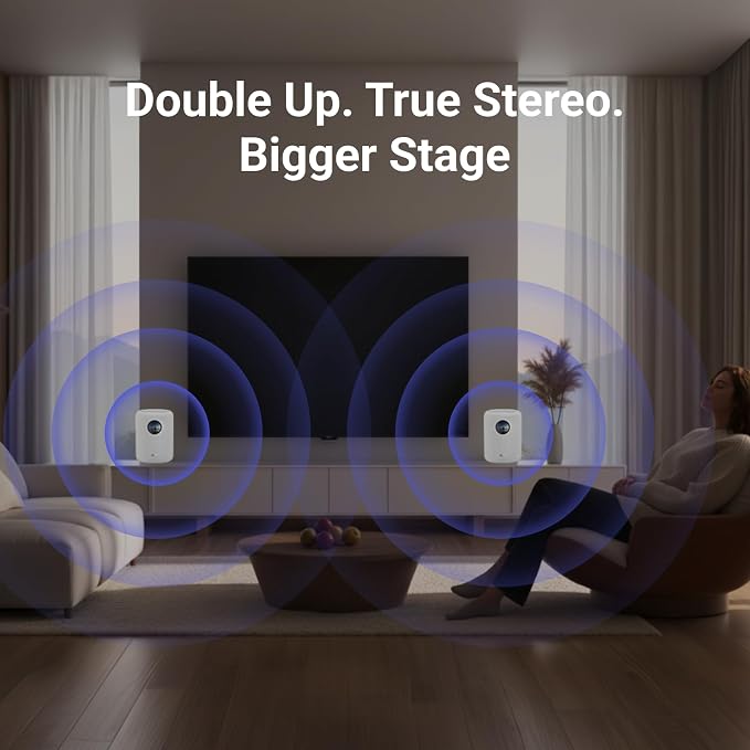 WiiM Sound Smart Speaker with 1.8″ Touch Display, Hi‑Res 24‑bit/192 kHz, AI RoomFit™ Room Correction, 100W Peak, Wi‑Fi 6E/Bluetooth 5.3, Multi‑Room & Stereo Pairing, Remote Included, White - Image 7