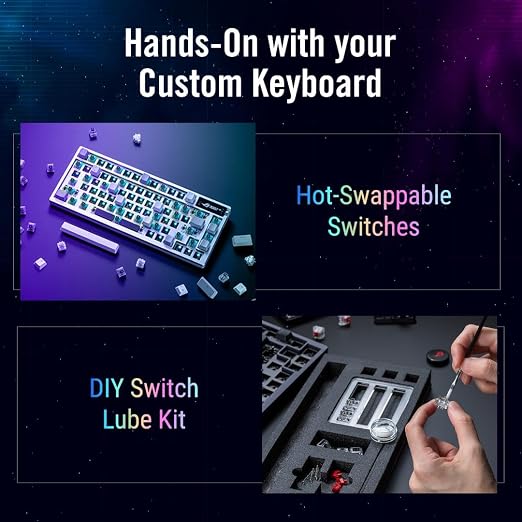 ASUS ROG Azoth Wireless Mechanical Gaming Keyboard – 75% TKL, Tri-Mode Connectivity, Hot Swappable Pre-lubed ROG NX Storm Clicky Switches, PBT Keycaps, RGB, OLED Display, PC/Mac Support - White - Image 8