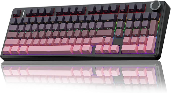 AULA F99 Pro Wireless Mechanical Keyboard with Knob,Tri-Mode BT5.0/USB-C/2.4GHz Hot Swappable Keyboard,Gasket Structure,Creamy Sound,RGB Backlit Computer Gaming Keyboards by AULA