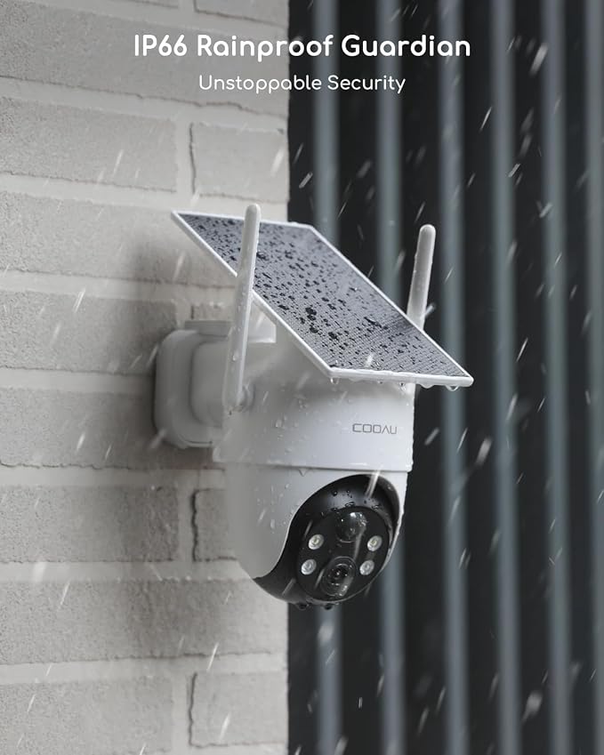 COOAU Cameras for Home Security​​, 2K 360° Solar Security Cameras Wireless Outdoor, Low-Light Rechargeable​​, Easy to Install, Surveillance Cam with AI Smart Detection,Color Night Vision,Two-way Audio - Image 8