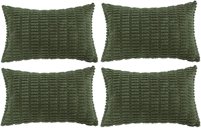 Fancy Homi 4 Packs Decorative Throw Pillow Covers for Living Room Couch Bed, Modern Farmhouse Boho Home Décor Accent Cushion Case, 24" x 16", Olive Green by Fancy+Homi