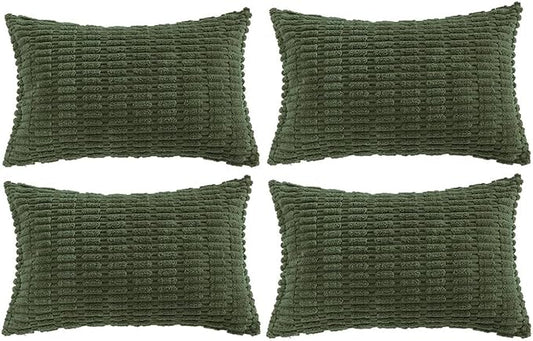 Fancy Homi 4 Packs Decorative Throw Pillow Covers for Living Room Couch Bed, Modern Farmhouse Boho Home Décor Accent Cushion Case, 24" x 16", Olive Green by Fancy+Homi