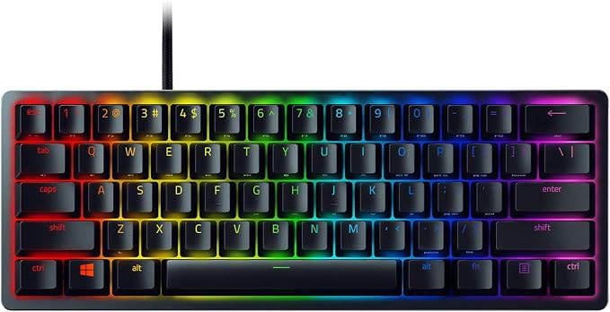 Razer Huntsman Mini 60% Gaming Keyboard, Linear Optical Switches, Black | Aluminum Top Frame, Chroma RGB Lighting, PBT Keycaps, Onboard Memory, Snap Tap by Unknown