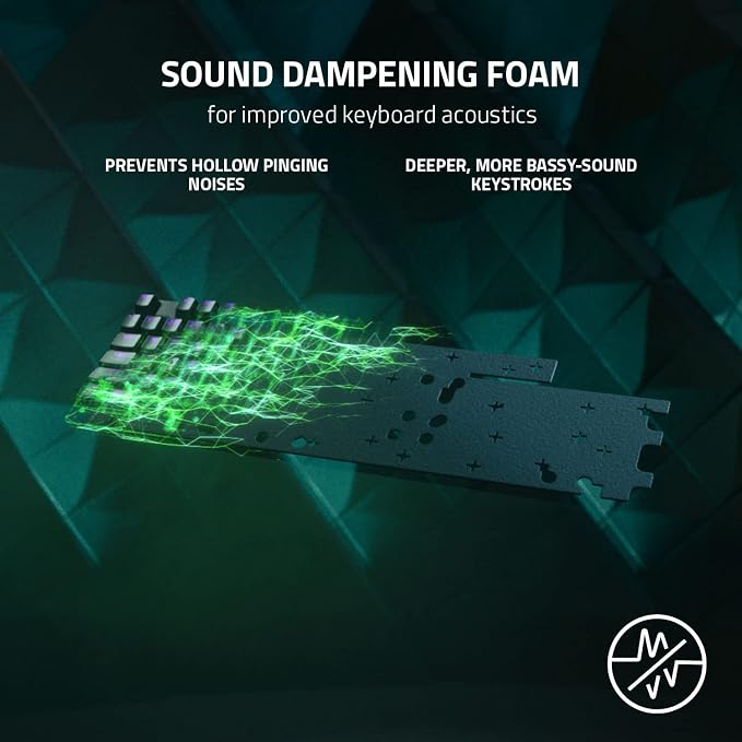 Razer Huntsman V2 TKL Gaming Keyboard: Fast Linear Optical Switches Gen2, Sound Dampeners, 8000Hz Polling Rate, Detachable Type-C Cable, UV-Coated Keycaps, Wrist Rest - ESL Edition - Image 4
