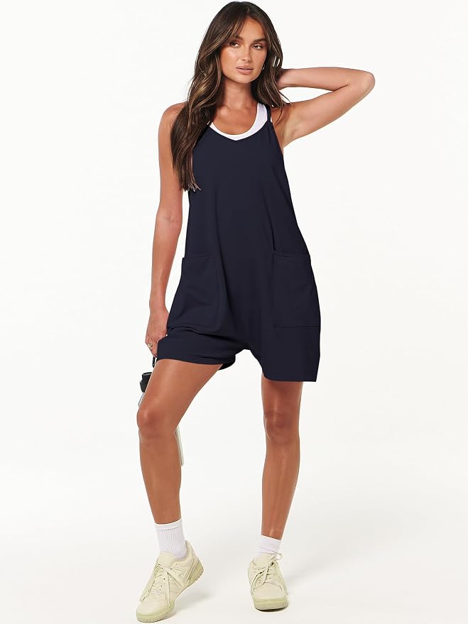 ANRABESS Womens Rompers Summer Casual Loose Sleeveless Overalls Spaghetti Strap Shorts Jumpsuit 2026 Beach Vacation Clothes - Image 3