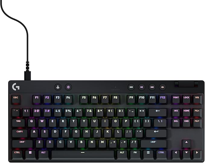 Logitech G PRO X TKL Rapid Tenkeyless Gaming Keyboard (Hall-Effect) - Black | Hall-Effect Magnetic Analog Switches with Rapid Trigger, Lightsync RGB, Detachable USB-C Cable, Volume Roller & Media Buttons by Unknown