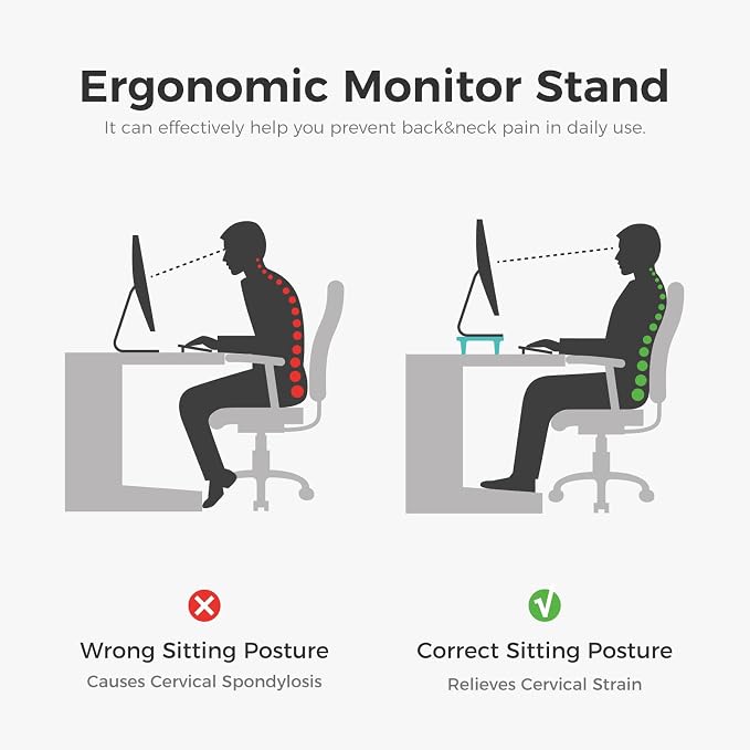 loukin Dual Monitor Stand Riser for Desk, 43.6"*8.2"*3.2" Large Computer Stand for 2 Monitors, Laptop, Printer, Length and Angle Adjustable Computer Shelf, Home Office,Max 43.6" Length(Brown) - Image 6