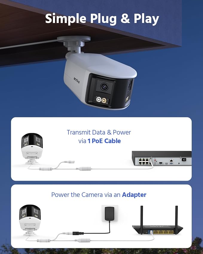 ANNKE FCD800 4K 8MP Dual-Lens PoE Security Camera, 180°Panoramic View, Smart Light Color Night Vision, Two-Way Audio, Light&Sound Alarm, AI Human/Vehicle Motion Detection, IP67 Weatherproof - Image 9