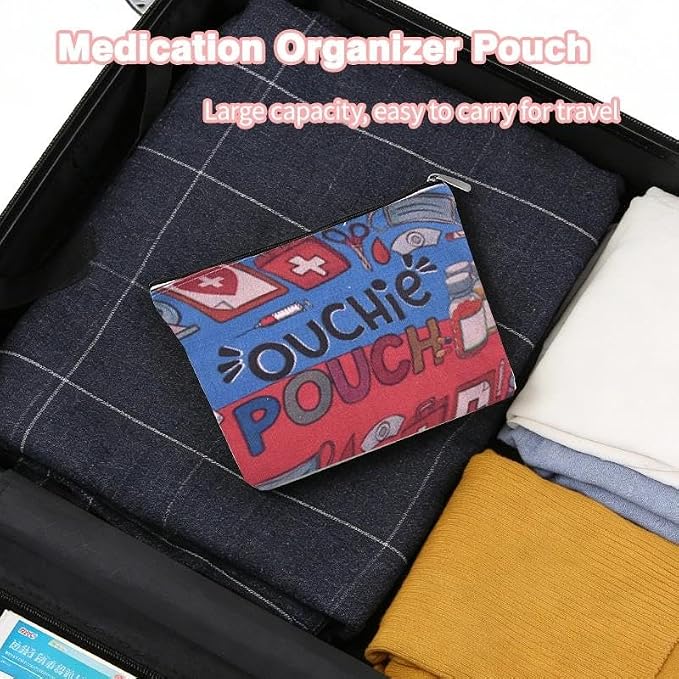 Ouch Pouch Med Kit Bag Small Nurse Medical Bag Pouch Emergency Pouches for School Camping Travel Medicine Bags for Family First Aid Kit Organizer Pouches Medication Storage Bags for Pills Ouchie Bag - Image 5