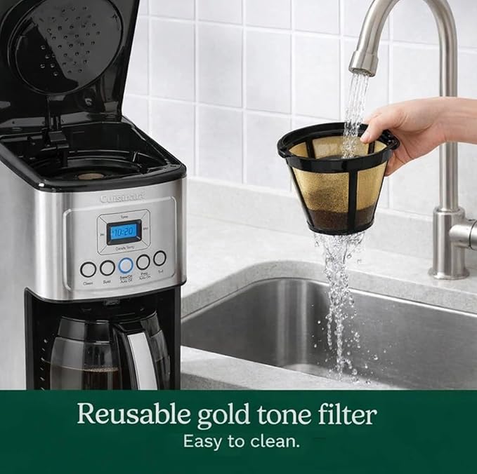 Cuisinart Coffee Maker, Programmable, Stainless Steel, 14-Cup Glass Carafe | PerfecTemp coffee machine with 1-4 cup settings, strength control, auto-off & a reusable gold tone filter, DCC-3200 - Image 5
