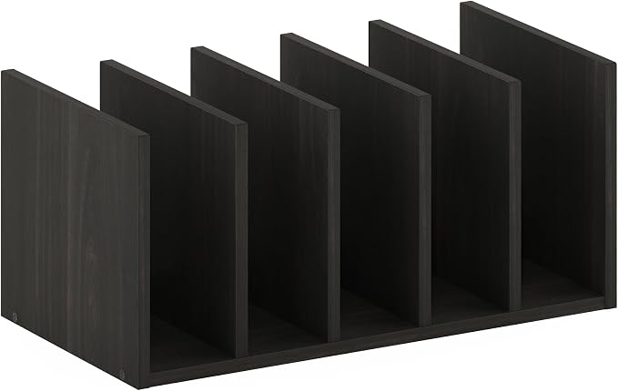 Furinno HERMITE Desk File Folder Organizers, 5-Space Vertical Desktop Office Organization Racks, Desk Top Display Book Shelf, for Paper, Office Supplies, Magazine, Espresso - Image 5