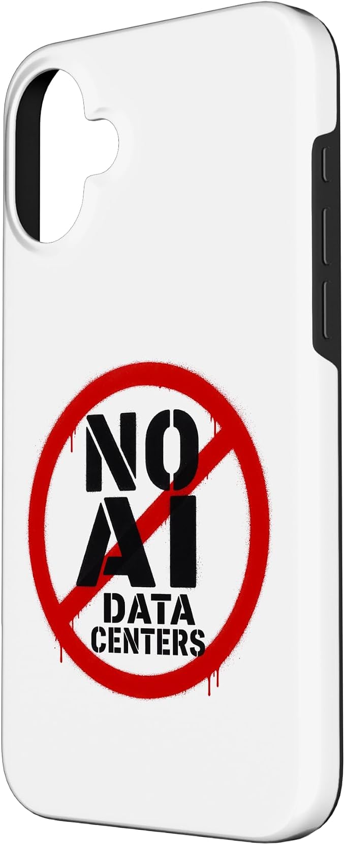 No AI Data Centers – Simple Minimal Spray Paint Style Text Case for iPhone 16 Plus - Image 2