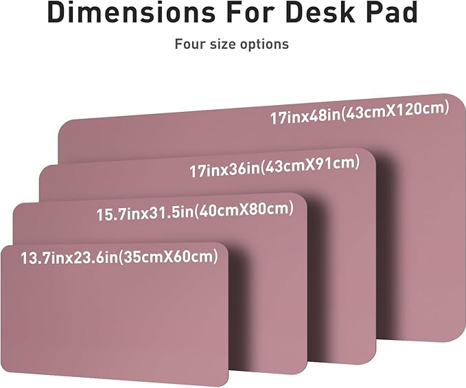 Aothia Leather Desk Pad Protector, Mouse Pad, Office Desk Mat,Non-Slip PU Leather Desk Blotter, Laptop Desk Pad, Waterproof Desk Writing Pad for Office and Home (Dark Pink, 23.6" x 13.7") - Image 8
