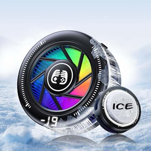 Phone Cooler for Gaming, Low Noise USB Cell Phone Cooler with Smart Temp Control, Phone Cooling Fan with RGB LED Lights, Magnetic Ring & Clip Fan for Phone Gaming & Streaming by Unknown