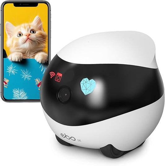 Enabot EBO SE Home Robot Camera: 1080P Mobile FamilyBot Pet Companion | Whole-Home Mobility, Two-Way Talk, Night Vision, Local Storage, Auto-Recharge, Long Distance Gift for Family/Pet by Enabot