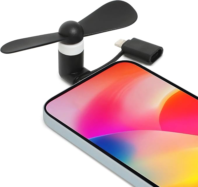 Mini Cell Phone Fan 12 Pack, 2-in-1 Fan Compatible for iPhone, iPad, Android Smartphone,Tablet Fit for Type C/Lightning Port Colorful and Powerful Cell Phone Summer Accessories - Image 6