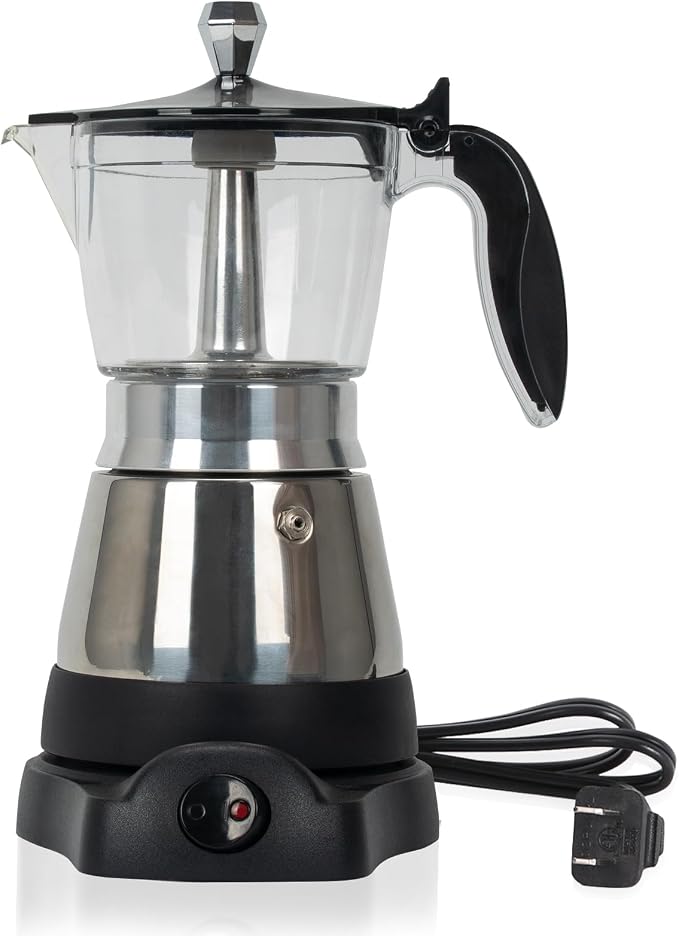LAOION Cafeteras Electricas Modernas Moka Pot, Coffee Espresso Machine | 6 Cup Cuban Coffee Maker with Detachable Base & Overheat Protection, Greca Electrica De Cafe Gift for Travel by LAOION