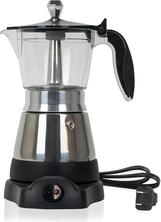LAOION Cafeteras Electricas Modernas Moka Pot, Coffee Espresso Machine | 6 Cup Cuban Coffee Maker with Detachable Base & Overheat Protection, Greca Electrica De Cafe Gift for Travel by LAOION