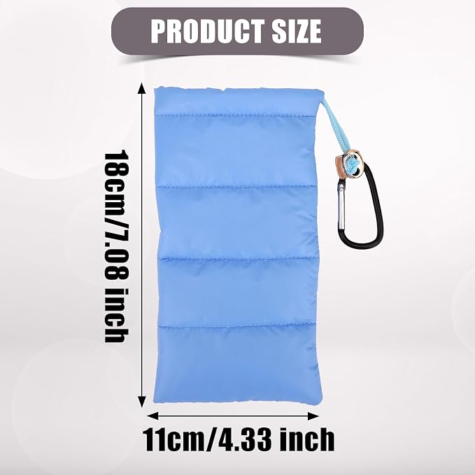 Lyreh Down Cotton Buckle Warm Phone Case, Protects from Freezing and Overheating, Perfect for Outdoor Camping (Light Blue) - Image 2