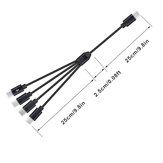 4 in 1 USB Type C Splitter Cable,USB C Male to 4 USB C Male Data Snyc and Charging Cord,USB C Multi Charging Cable for Cell Phones,Tablets and More(1.6FT/0.5M) - Image 5