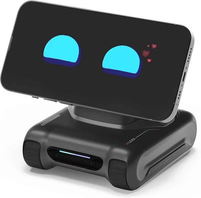 LOOI Robot-Space Black-AI Desktop Companion,ChatGPT&Gemini Voice Interaction,Visual Understanding,Personality&Memory,10W Wireless Charging,Tech&Gadget Gift,Electronic pets,Toy,Geek,Desktop Setup by LOOIRobot